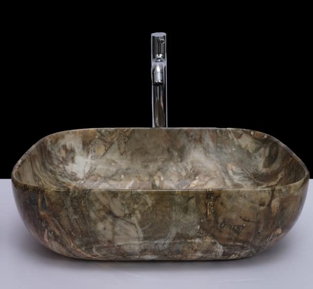 Jinbio Ceramic Luxurious Table Top Bathroom Sink Wash Basin (18 x 12.5 x 5.5 INCH) HR 120