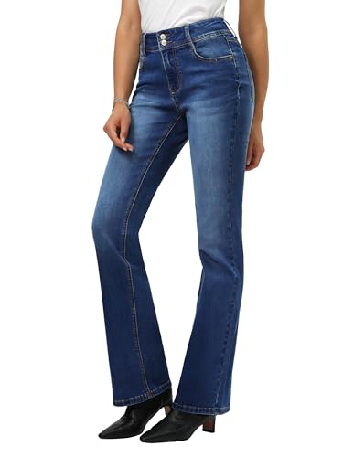 Tallemon Tall Women's Bootcut Jeans Curvy Mid-Rise Stretchy Denim Pants