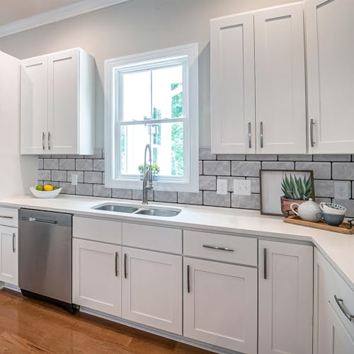 Art3d dicke Marmorfliesen 10 Stücken U-Bahn-Rückwand Küchen Badezimmer Kunstfliesen Jademarmor