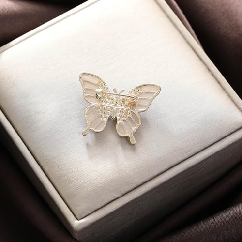 Image of Crystal Rhinestone Butterfly brooch Pins Vintage Ribbon Bowknot Pearl Lapel Pins for Woman Girls