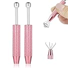 2 PCS Piercing Ball Grabber Tool Set,4 Claw Diamond Tweezers for Easy Jewelry Changing,Piercing Removal Tool,Stainless Steel Gem Pickup Tool for Septum, Earrings,Small Parts,Pink