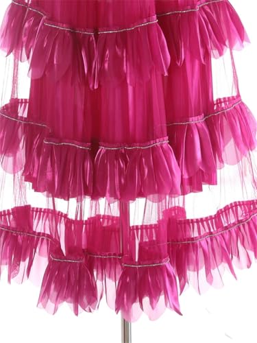 Women High Waist Mesh Perspective Cake Skirt Solid Multi-Layered Tulle Bridesmaid Fairy Skirts3