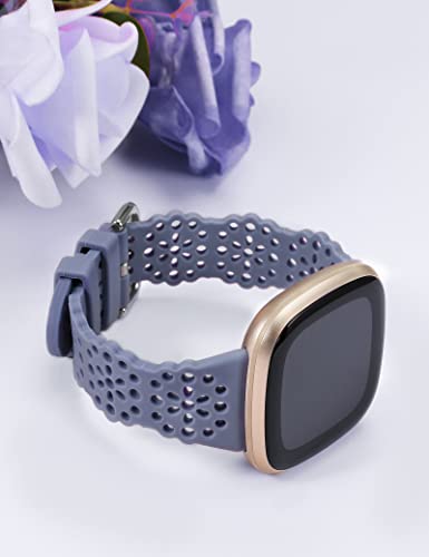 TOYOUTHS Lace Silicone Compatible with Fitbit Versa 3 & Sense / Versa 4 & Sense 2 - Image 3