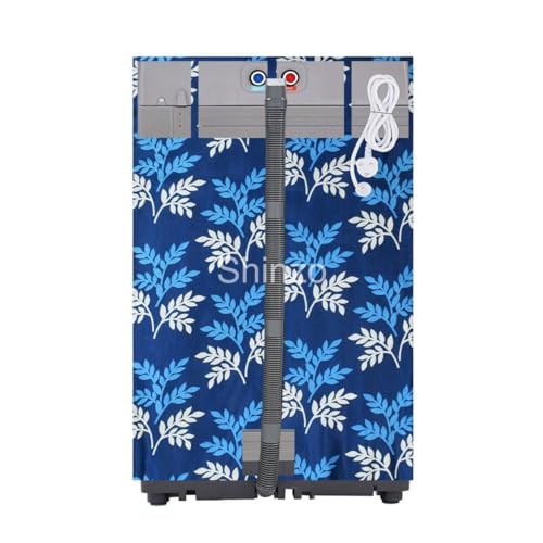 Image of WOAH Top Load Fully Autometic Washing Machine Cover Compatible With ifb samsung bosch whirlpool haier lg and All Brand Universal Size 7kg | 7.5kg | 8kg (Blue Leaf) D