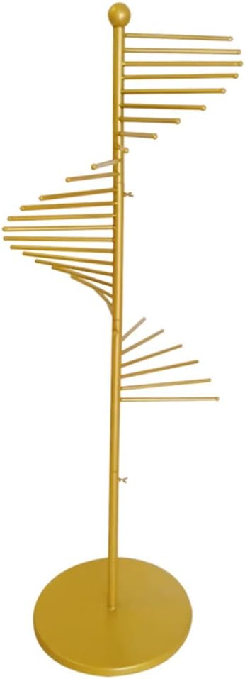 Standing Metal Scarf Rack, Jewelry Towel Holder, Accessory Organizer Rack for Living Room, Dressing Rooms, Retail Stores, Hanging Bar is 9.8in(25cm) Long (Color : Gold, Size : 150x42cm)