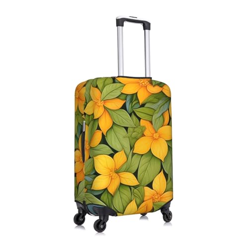 Yellow Flower Travel Luggage Cover for Suitcase Anti-Scratch Fashion Suitcase Protector Washable Elastic Baggage Covers Fits 22-24 Inch Luggage for Travel Beach Holiday2