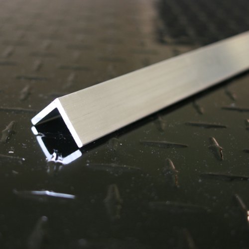 Image of M-D Building Products 58255 1 in. x 1 in. x 1 /16 in. x 72 in. Mill Aluminum Angle Shape