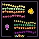 UV FLOOR - Neon Fluo Perlenketten 4er Set - Spezial Schwarzlicht Und Ultraviolett - Knallig - Fluoreszierendes Zubehör
