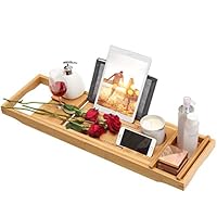 Algopix Similar Product 18 - LANGRIA Bamboo Bathtub Caddy Tray with