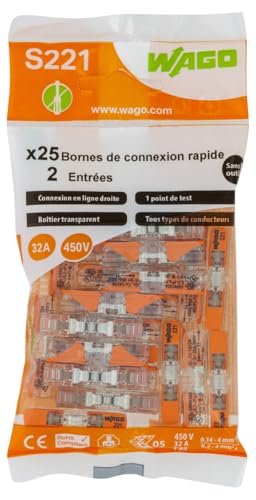 WAGO - Pack of 25 terminals 2 inline inputs S221