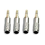 DCFun Headphone Repair Replacement, Stereo 3.5mm Jack Male Plug 3-pole Solder Adapter, Copper Plated Metal Housing Plug 4-Pack
