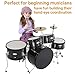 Senfot Drum Set for Musical Instruments, AD-300 Five Piece Drums with Bass Drum, Tom-Tom, Snare, Cymbals, Hi-Tone Drum, Sticks, Base Pedal and Stool, Beginner Set (Dark Black, 5-Piece)