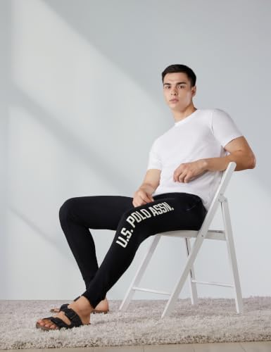 Image of U.S. Polo ASSN. Men's I675 Comfort Fit Mid Rise Solid Lounge Joggers