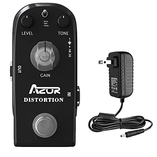 AZOR Distortion Guitar Effect Pedal with Guitar Pedal Power