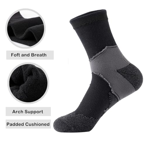 GLENMEARL Crew Socks for Women, 5 Pair Women's Cushioned Athletic Cotton Sock, Calf Boot Socks, Crew Sports Sock for Hiking4