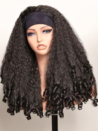 New Afro Curly Headband Wig Synthetic Braided Hair...