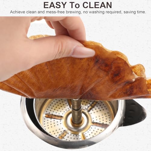 Image of 150Pcs Coffee Filters Compatible with Farberware 4 Cup, Percolator Coffee Filters for Presto 6 Cup, Coletti 6Cup, FCP240 Yosemite, Elite Gourmet 6Cup, Unbleached Basket Coffee Filter
