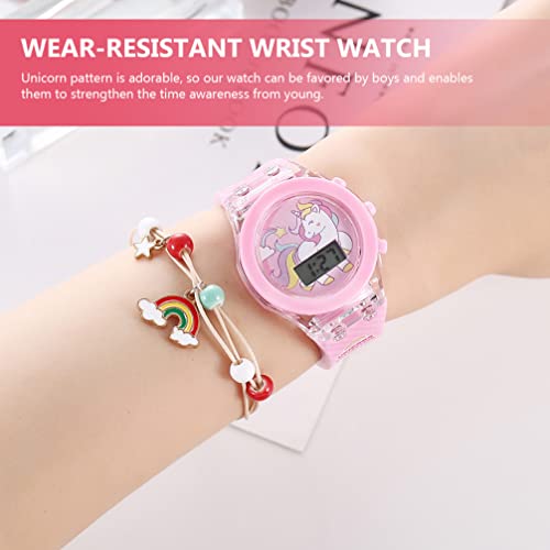 UKCOCO Relógio De Pulso Para Meninas: Relógio De Unicórnio E Pulseira De Arco-Íris Relógio Digital I