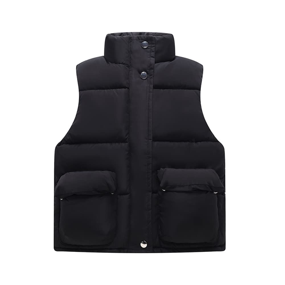 Kamizelka zimowa Zagęścić Zima Dziewczyny Ciepłe Kamizelki Kamizelki Kurtka Bez Rękawów Dziewczyna Zima Kamizelka 1 Sztuka Dzieci Ubrania (Color : Beige, Kid Size : 9T(Height 150-160cm))