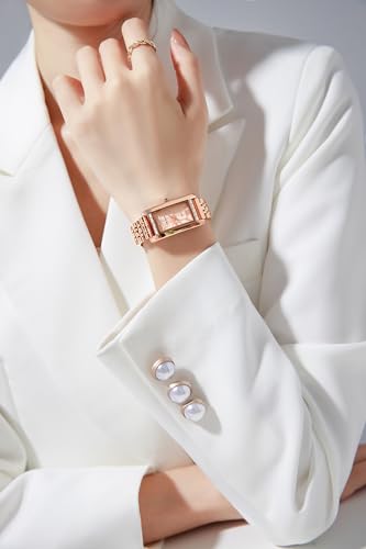 Image of Daniel Hechter Paris Solferino Collection Stylish Analog Watch for Women with Rectangular Dial, Roman Accents, Stainless Steel Strap & Water Resistant - DHW2010