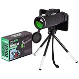 Aumento de alta potencia de 40 x 60, un aumento completo de 40 x y un monocular de 60 mm de diámetro de la lente del objeto, proporciona una alta claridad e imagen brillante, disfruta de la belleza desde la distancia. Este telescopio monocular de mano tiene un amplio campo de visión, tiene la mejor vista en tus aventuras al aire libre, ideal para entusiastas del aire libre y exploradores del desierto, y es un imprescindible para la observación de aves, vida silvestre, caza, senderismo, montañismo, camping, también lo mejor para vigilancia y viajes.