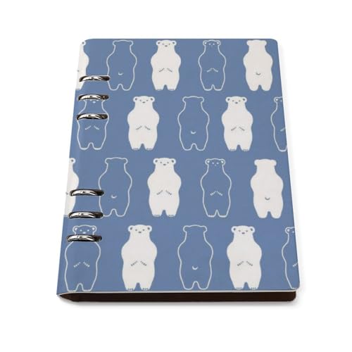 A5 ノート リフィル対応 パンダ柄 PUレザー 手帳型 ビジネスノート 6穴 バインダー 書きやすい リングノート 多機能 メモ帳 学生 社会人 仕事用 おしゃれ