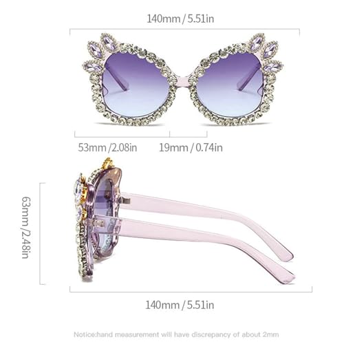 COTIA 2025 Fashion Cat Eye Diamond Sunglasses for Womens Bling Crystal Rhinestones Handmade Decoration Sun Glasses4