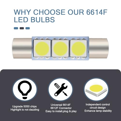 10 Lámparas LED T6 5050 para carro 28 mm 12 V blanco miniatura 4