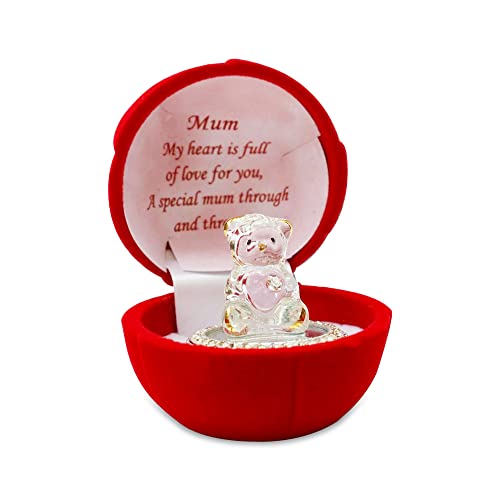 Glass bear in gift box for a special mum through and through Cover