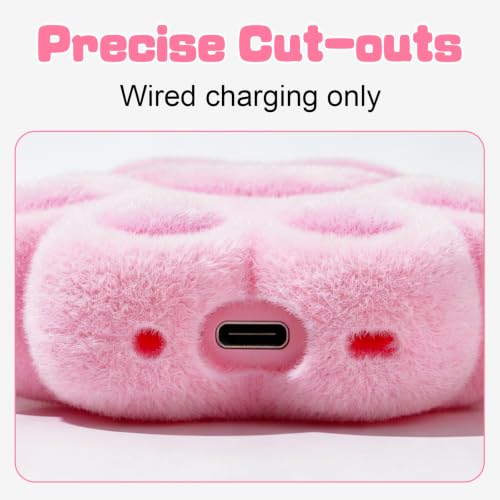 Coque AirPods Pro 2 en velours doux floqué 3D avec cordon élégant