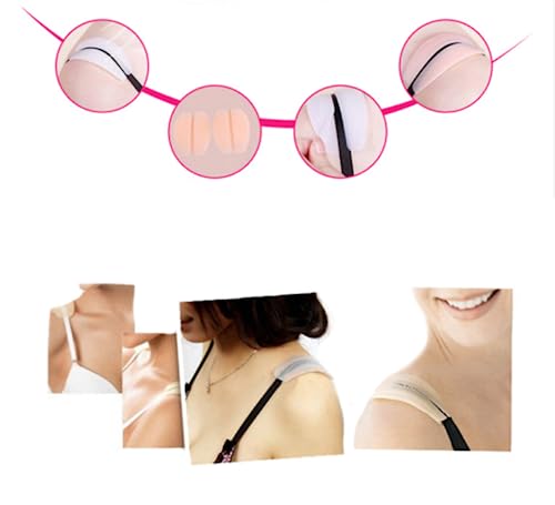 Yaphetss 3 Pairs Silicone Bra Strap Cushions Holder Soft Silicone Bra Cushions Pads Non-Slip Shoulder Pads Protectors for Women Girls (White, Black and Skin)