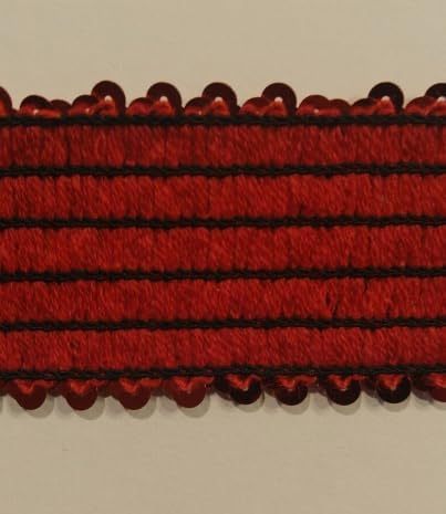 Generic 1 Pcs 2-1/8"" Red Stretch Sequins Trim 6 Continuous Yards -Rk5