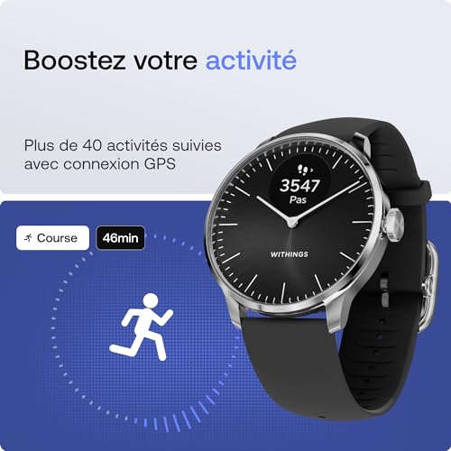 Withings ScanWatch Light – Montre Intelligente Hybride, Suivi de la fréquence Cardiaque, Suivi de Fitness, Suivi de vélo, Suivi du Sommeil