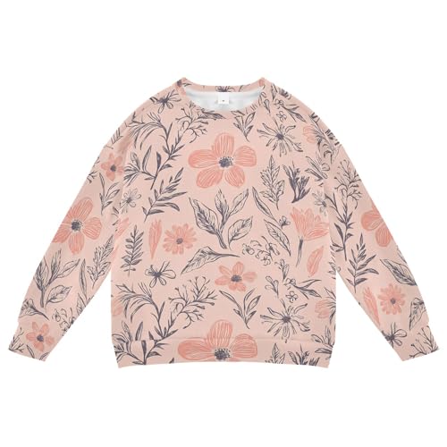 JUNZAN Florals Daffodil Dahlia Gladiolus Blush Little Kids Sweatshirts Hoodies Crewneck Kids Hoodies Boys Party 4T