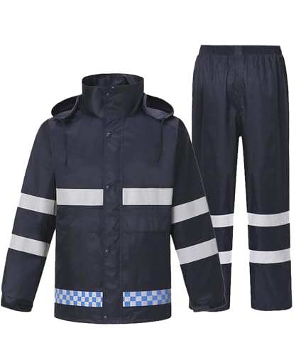 OlyljpinZ Hombre Traje de Lluvia Impermeable con Capucha Chaqueta y Pantalón de Ciclismo Traje de Lluvia al Aire Libre Anti-Tormenta Ultra-Lite Ropa de Lluvia Protectora Duarable