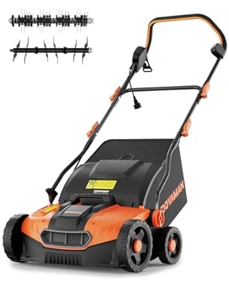 Foto di DOVAMAN DS16A 2-in-1 Scarificatore e Arieggiatore Elettrico, 1500W, 40cm Larghezza di Lavoro, 5 Regolazioni di Profondità, Pieghevole, Cesto da Raccolta 45L, Altezza Regolabile, Leggero