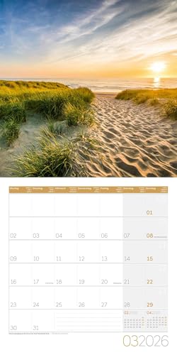 Magie des Lichts Broschürenkalender 2026 - 30x30 - Art12 | Geschmackvoller Landschaftskalender im schlanken Hochformat (aufgeklappt 30x60 cm) | Notiz