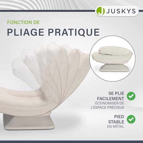 Fauteuil relax pliable Korsika velours beige pivotant salon - 5
