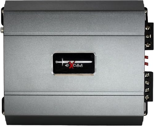 Excalibur X11000.1 Auto Verstärker HiFi Mono 1 Kanal 1500 Watt Leistungsstarker Subwoofer Endstufe Auto - Kompakter Mini Verstärker Mit Bass-Boost 12 dB, Crossover HPF/Full/LPF und Fernbedienung