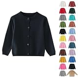 Girls Cardigan Sweater Kids School Uniforms Button Down Knit Sweaters Tops Toddler Plain Warm Fall Winter...