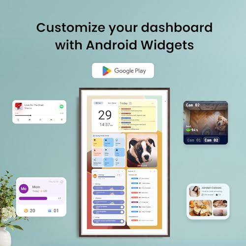 Image of Apolosign 27-inch 4K Digital Calendar & Smart Family Wall Planner, No Subscription, Calendar & Dashboard Dual-Mode System, Shared Touchscreen Display with Calendar Sync, Chore Charts & Family Scheduling Hub, Wall Mount Included (Dark Oak)
