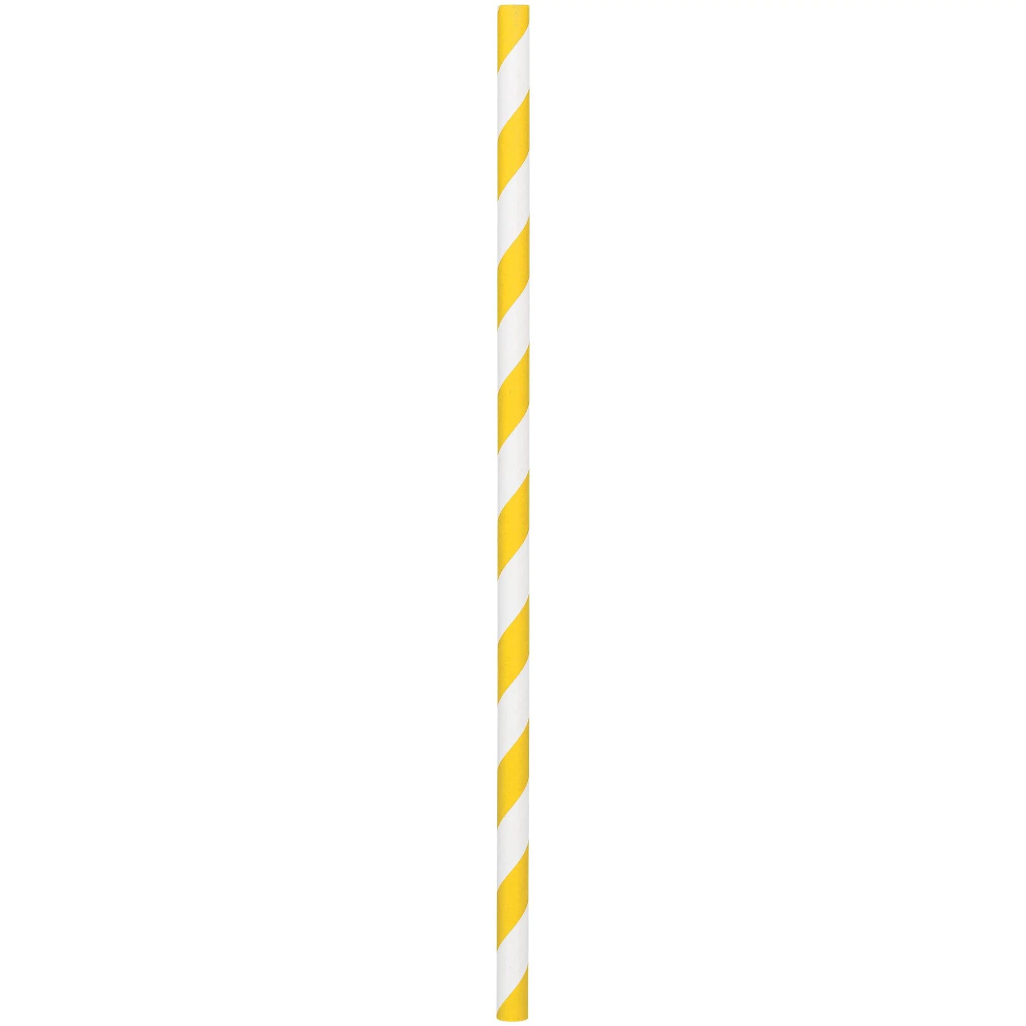 Amscan 400299.09 Cannucce di carta, 24 cm, colore: Giallo Sunshine | 50 Pz Cannucce