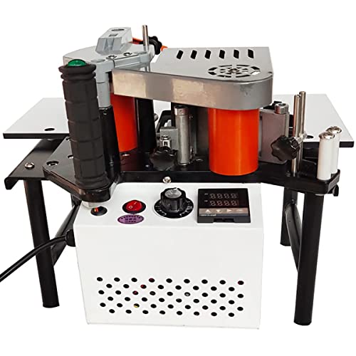 Máquina canteadora de sobremesa, Máquina canteadora de cantos de carpintería de doble cara de 1200 W Canteadora de cantos de PVC de madera para bordes rectos y de arco, Velocidad de alimentación: 5 m/