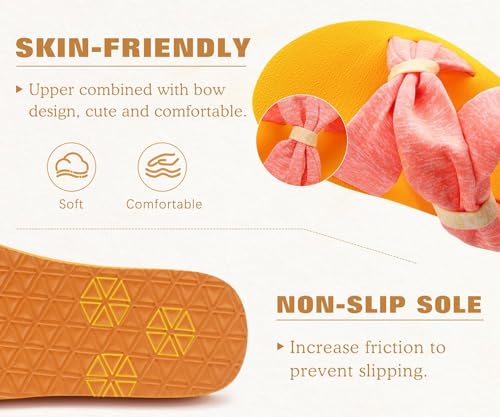 Image of KuaiLu Womens Dressy Bow Sandals Arch Support Yoga Foam Cushion Comfortable Walking Slides Open Toe Summer Beach Indoor Outdoor Slippers