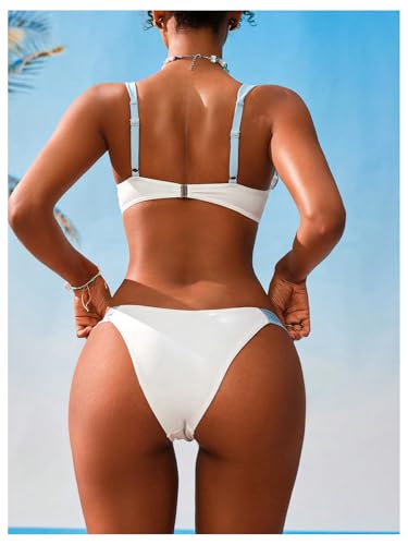 Floerns Women's Bikini Sets Frill Trim Push Up Vacation Two Piece Bathing Suits3