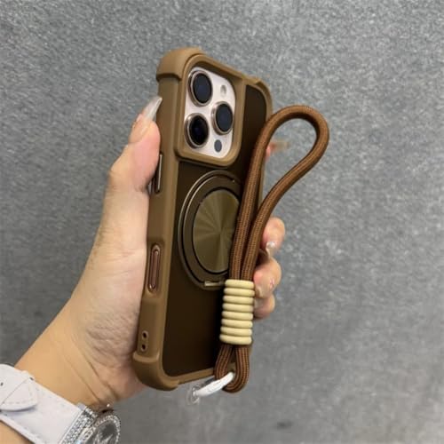 Coque magnétique iPhone 13 Or rotative compatible chargeur sans fil
