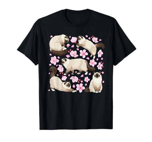 Birman Cat Owner Flowers Birman Cat Lover T-Shirt