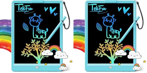 Image of TEKFUN LCD Writing Tablet for Kids, 10-inch Coloring Drawing Pad, Mess Free Doodle Board, Christmas Gifts for Boys and Toddlers, Toys for 3 4 5 6 7 8 Year Old Girls(Blue) (Pack of 2)