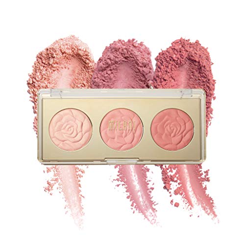 Milani Rose Blush Trio Palette - Flowers Of Love (0.42 Ounce) Vegan, Cruelty-Free Powder Blush Palette that Shapes, Contours and Highlights Face with Matte & Shimmery Color
