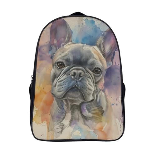 Mochila escolar de dibujos animados en 3D Bulldog para niños y niñas de 40x28x16cm
